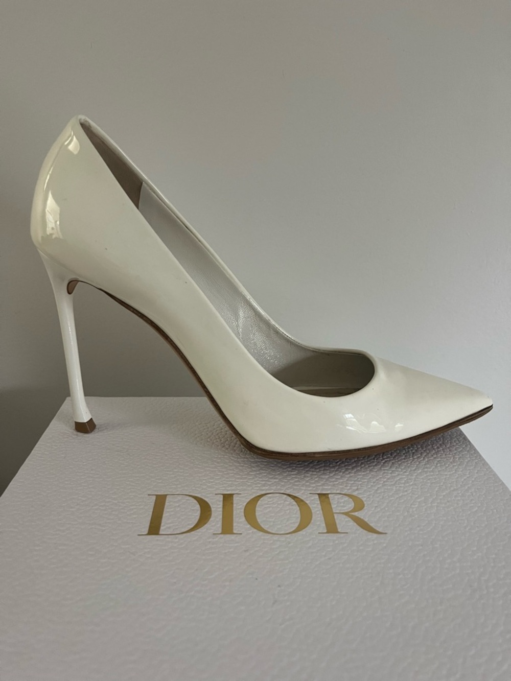 Dior Essence Ivory Patent Calfskin Pump